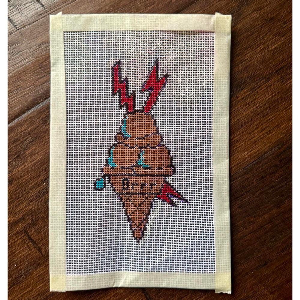 Ice Cream Cone Needlepoint Canvas